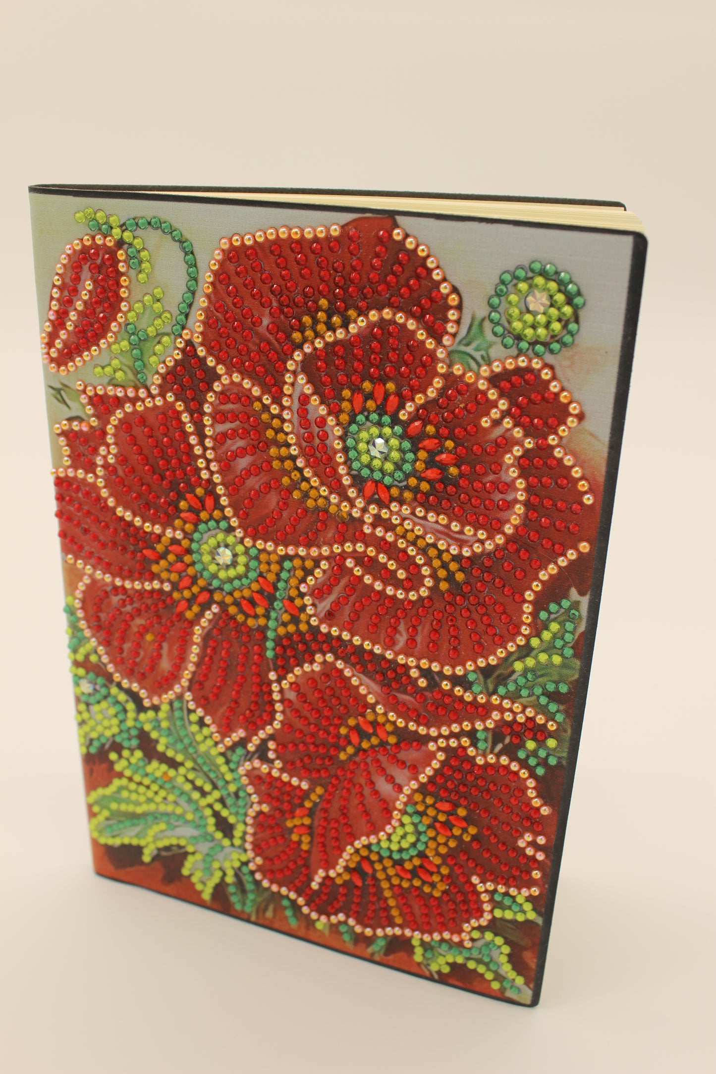 Diamond Art Journal With Gorgeous Large Red Flowers