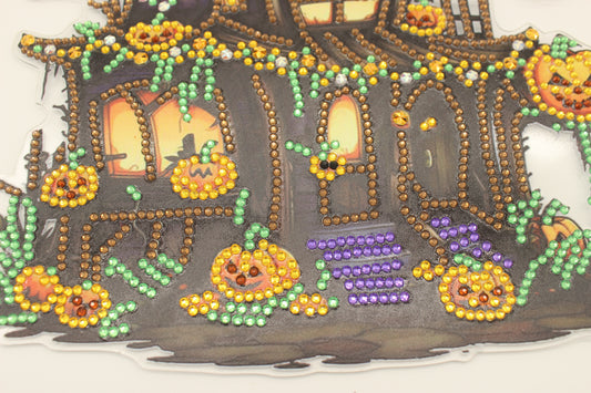 Multi Colored Hanging Diamond Art Scary Haunted House