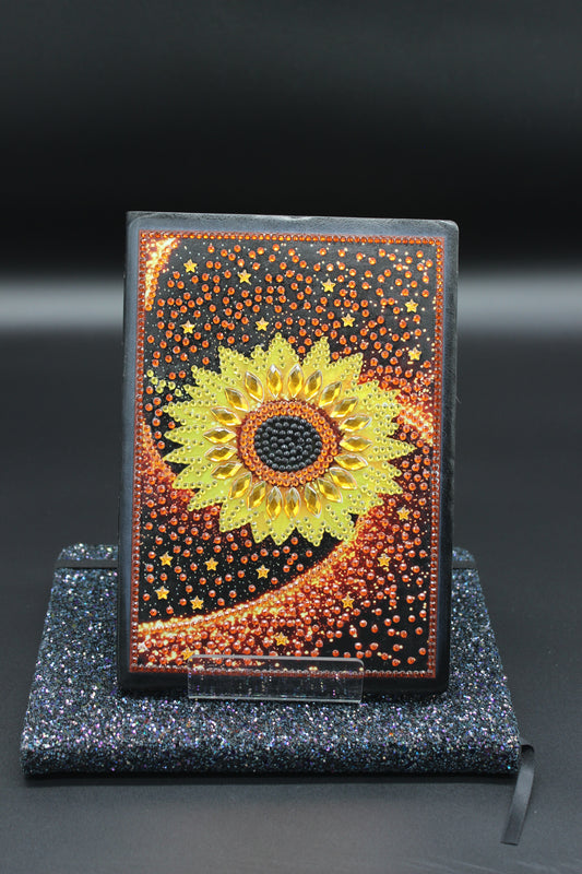 Diamond Art Journal With Gorgeous Sunflower on a Starry Night
