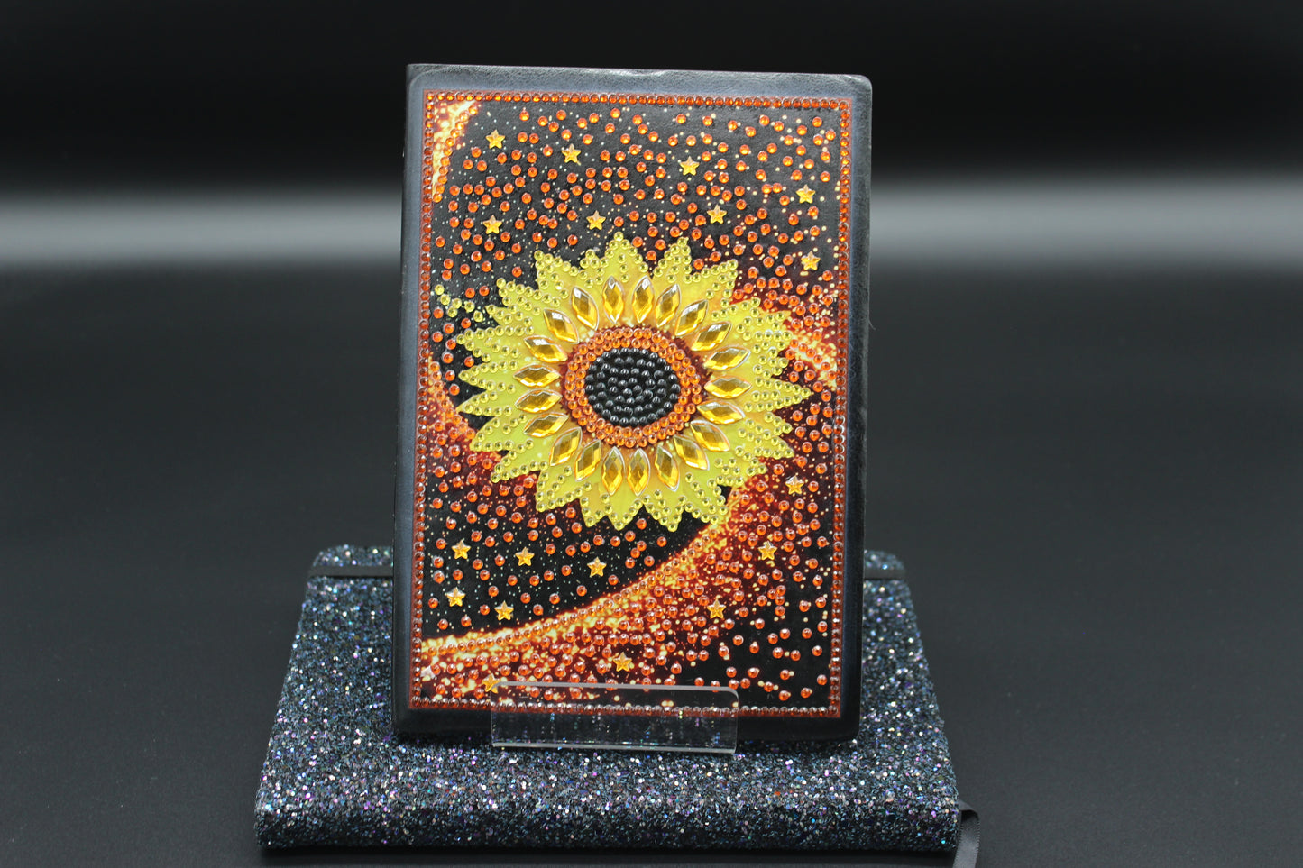 Diamond Art Journal With Gorgeous Sunflower on a Starry Night