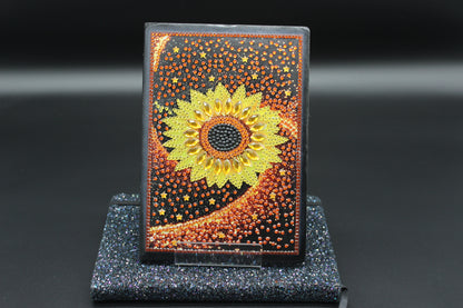 Diamond Art Journal With Gorgeous Sunflower on a Starry Night