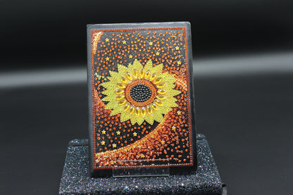 Diamond Art Journal With Gorgeous Sunflower on a Starry Night