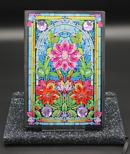 Diamond Art Journal With Multi Colored Stain Glass Window Front Cover