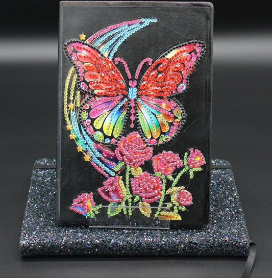 Diamond Art Journal Colored Butterfly with Red Roses