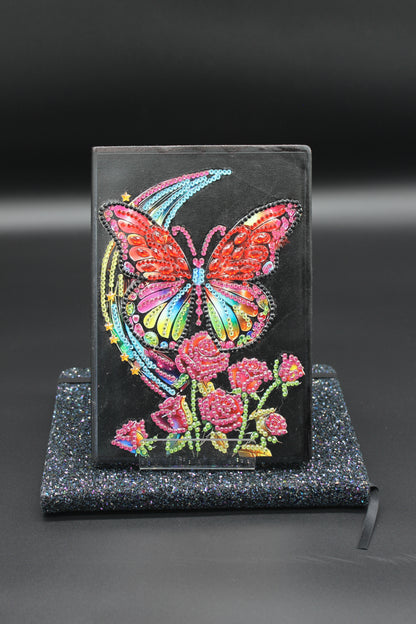 Diamond Art Journal Colored Butterfly with Red Roses