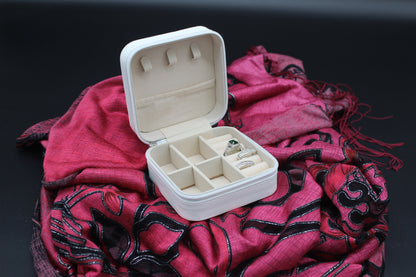 Portable Square Diamond Art Jewelry Storage Box with Marilyn Monroe Surrounded by Silver Green and Clear Crystals