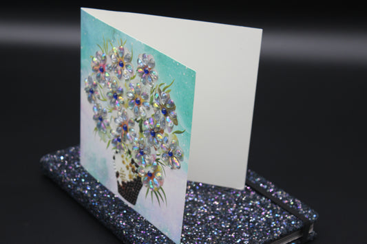 Diamond Art Card with a Lovely Vase of Flowers