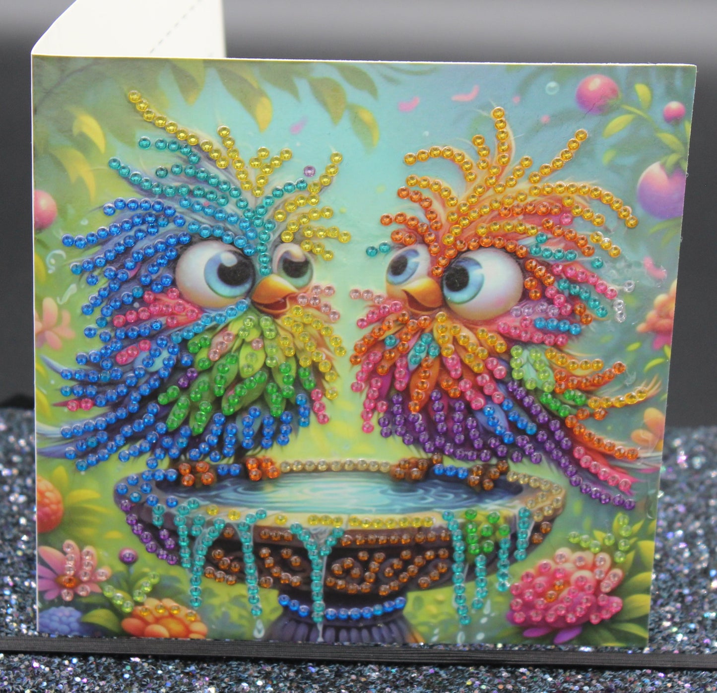 Diamond Art Card with Cute Little Birds