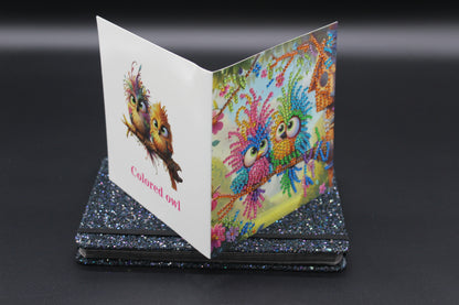 Diamond Art Card with Cute Little Colorful Birds