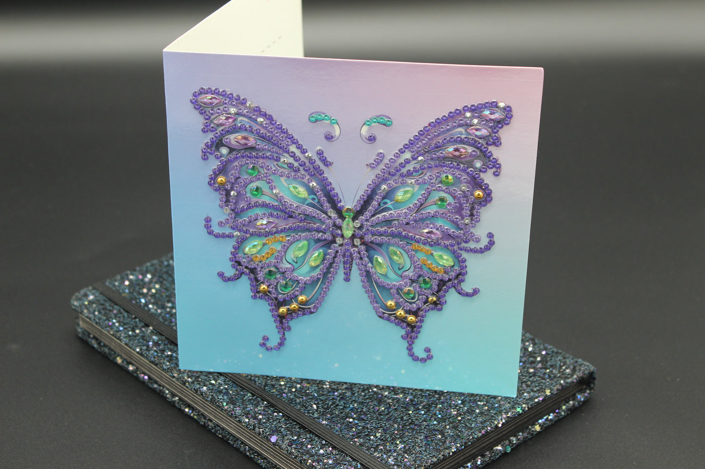 Diamond Art Card with Majestic Purple Butterfly