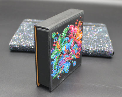 Diamond Art Paper Notepad Holder with Colorful Flowers