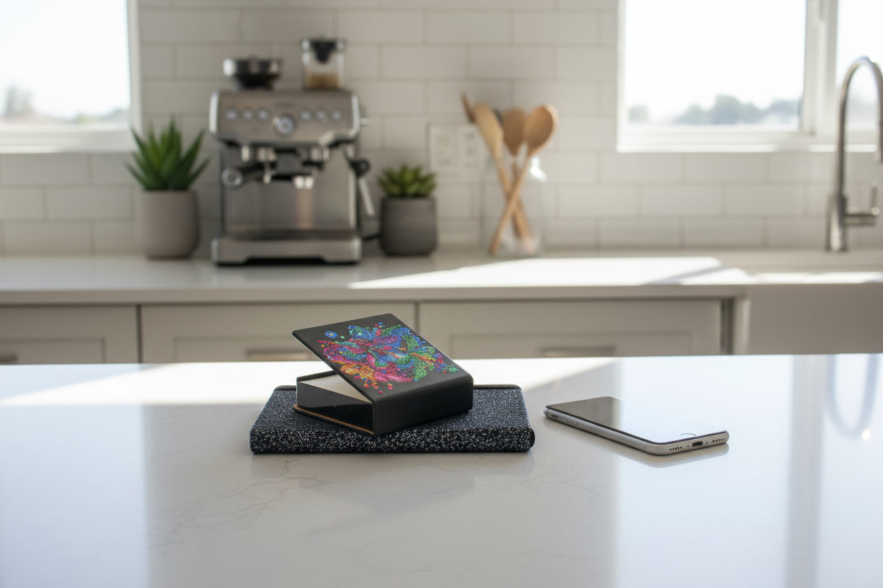 Diamond Art Paper Notepad Holder with Colorful Flowers