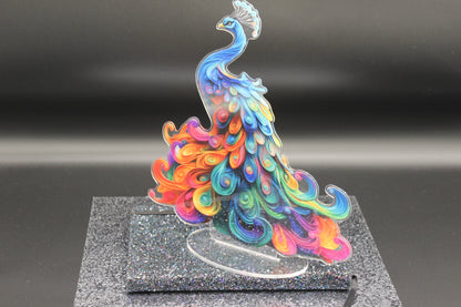 Beautiful Multicolor Peacock TableTop Diamond Art