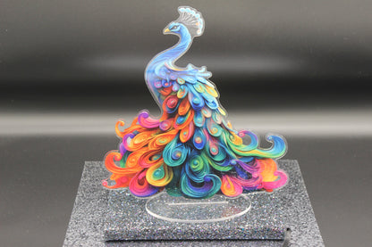 Beautiful Multicolor Peacock TableTop Diamond Art