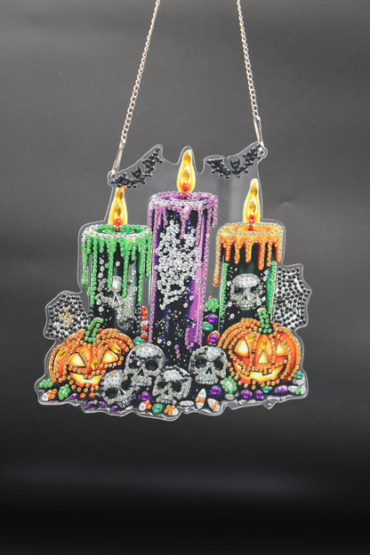 Decorative necklace with colorful beads on a dark background