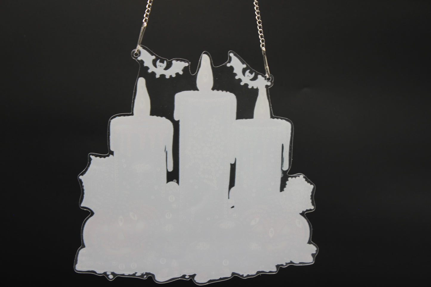 Multi Colored Diamond Art Halloween Pendant With Candles Pumpkins and Skulls