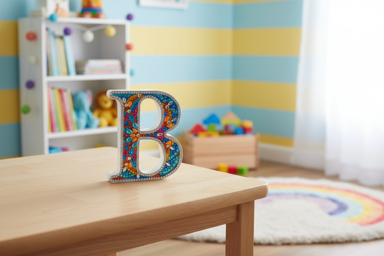 Wooden Craft Gem Diamond Art Letter B