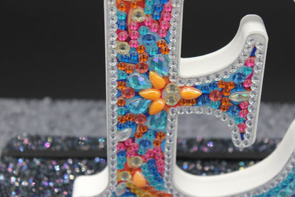 Wooden Craft Gem Diamond Art Letter E