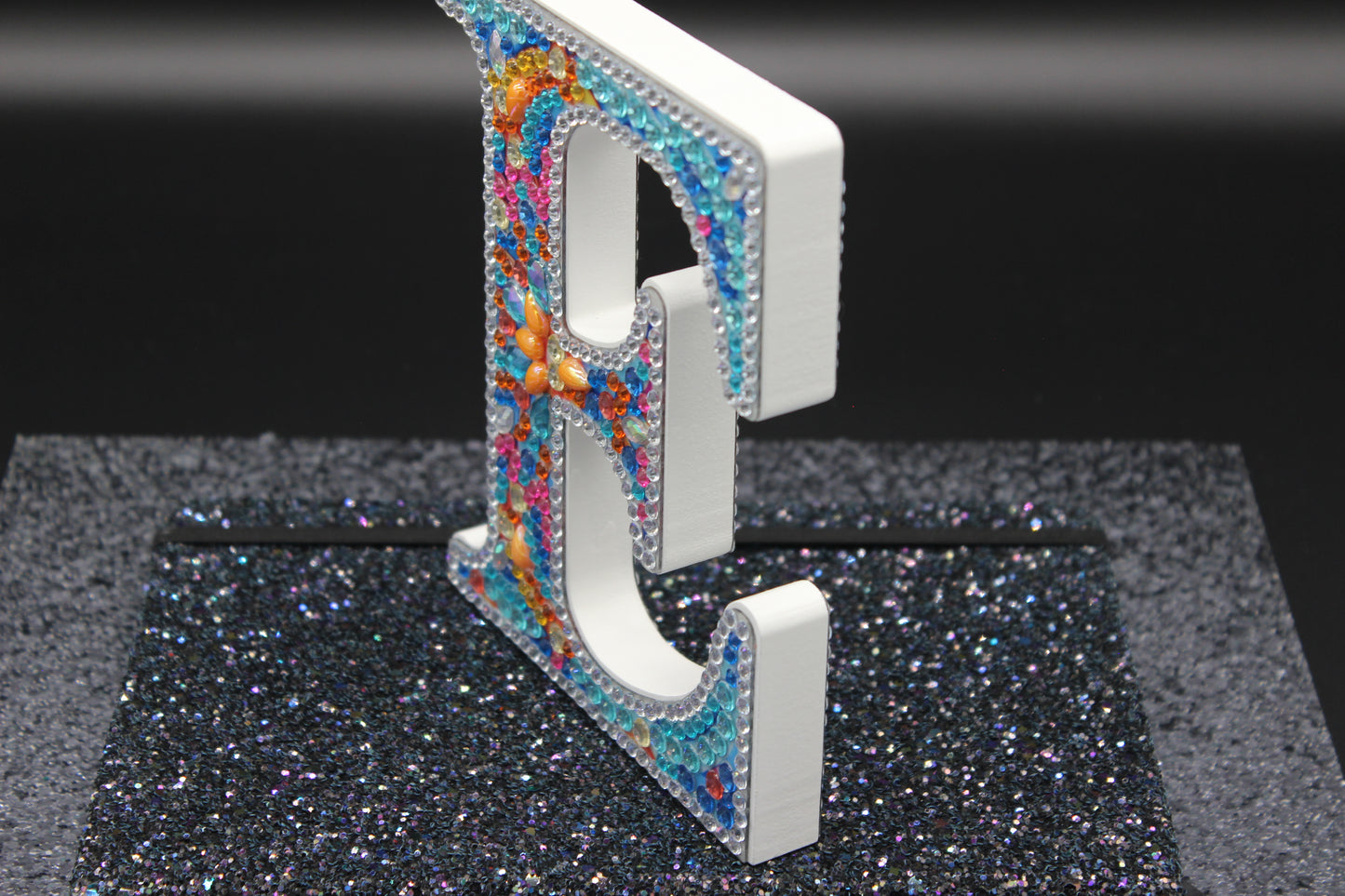 Wooden Craft Gem Diamond Art Letter E