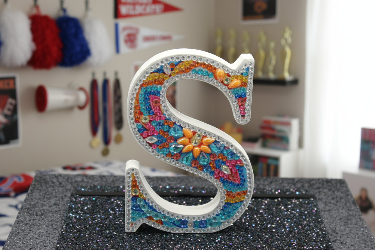 Wooden Craft Gem Diamond Art Letter S
