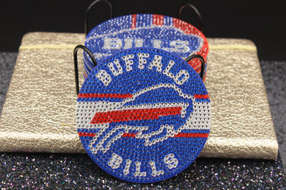 Buffalo Bills headband with rhinestone details on a glittery surface