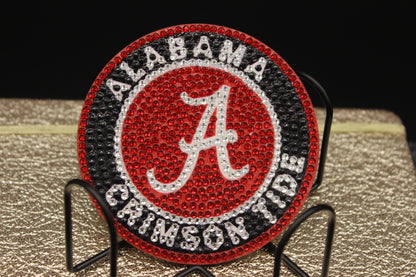 NCAA SEC Alabama Crimson Tide Diamond Art Coaster Set (6)Pieces and Wire Stand