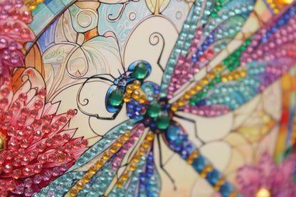 Multi Colored Hanging Diamond Art Dragonfly Pendant