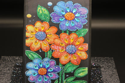 Diamond Art Journal with Multiple Large Colorful Flowers