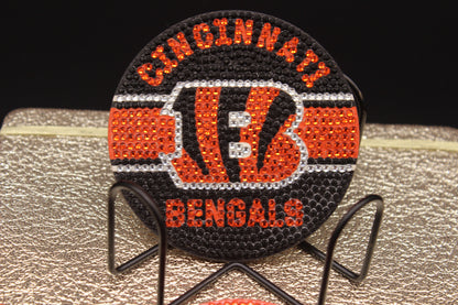 NFL AFC Cincinnati Bengals Diamond Art Coaster Set (8) Pieces and Wire Stand