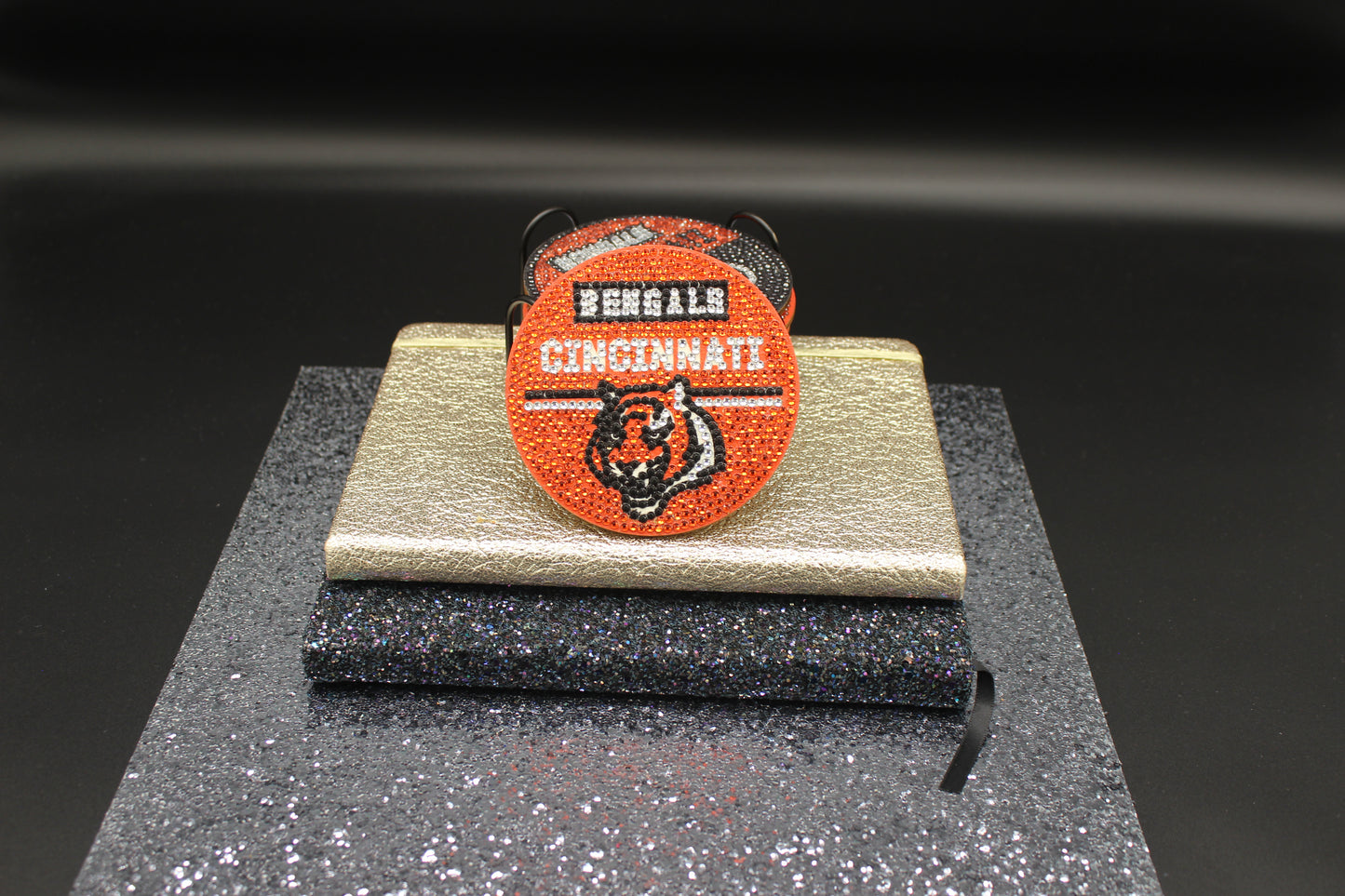 NFL AFC Cincinnati Bengals Diamond Art Coaster Set (8) Pieces and Wire Stand