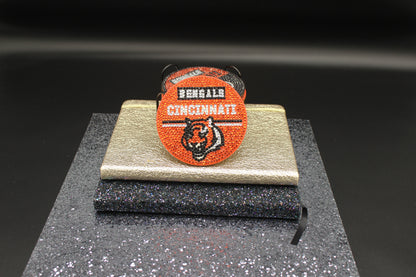 NFL AFC Cincinnati Bengals Diamond Art Coaster Set (8) Pieces and Wire Stand