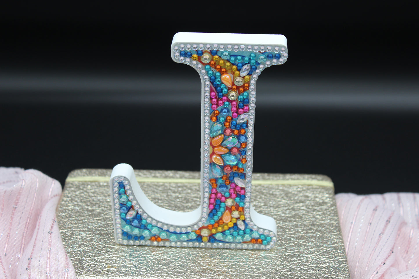 Wooden Craft Gem Diamond Art Letter L