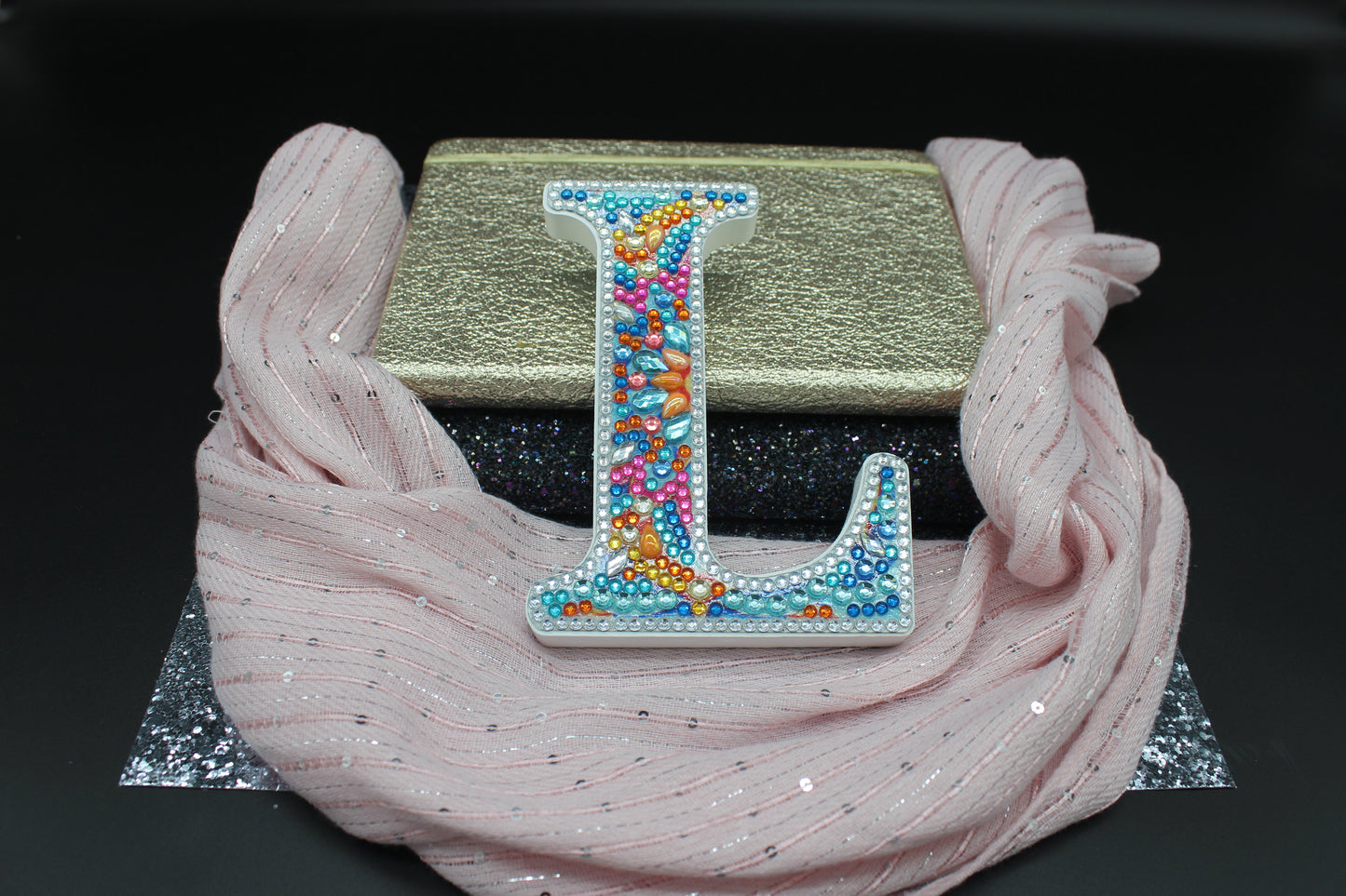 Wooden Craft Gem Diamond Art Letter L