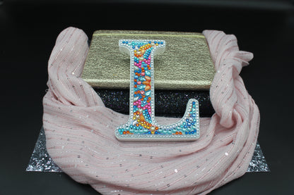Wooden Craft Gem Diamond Art Letter L