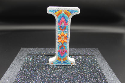 Wooden Craft Gem Diamond Art Letter I