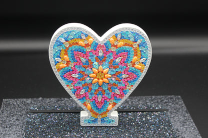 Wooden Craft Gem Diamond Art Heart