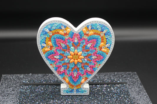 Wooden Craft Gem Diamond Art Heart