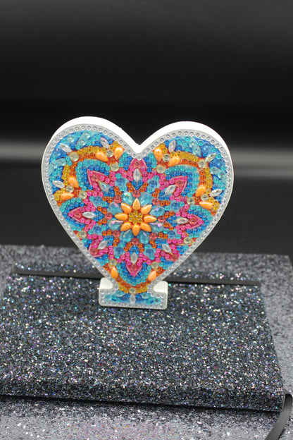 Wooden Craft Gem Diamond Art Heart