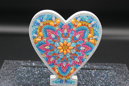 Wooden Craft Gem Diamond Art Heart