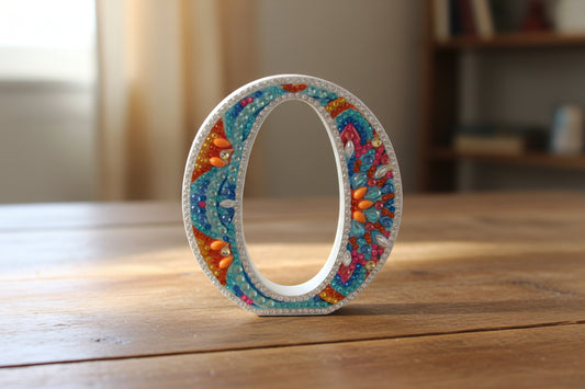 Wooden Craft Gem 5D Diamond Art Letter O