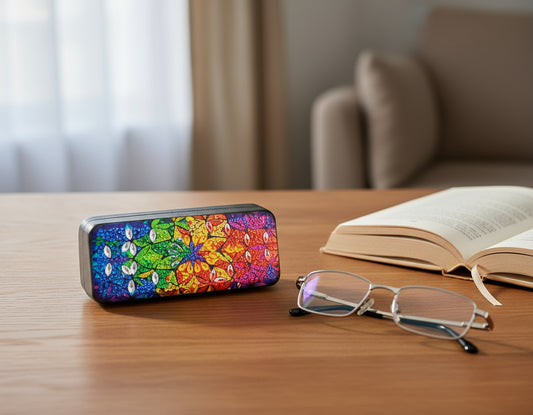 Flower Mosaic Diamond Art EyeGlass Case with Multicolor Flowers