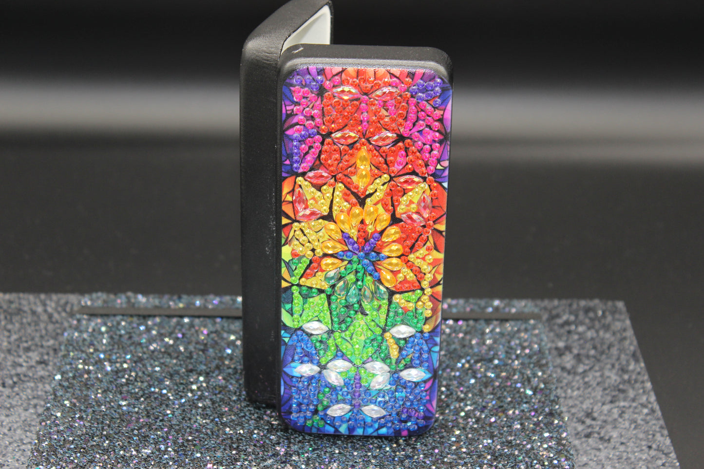 Flower Mosaic Diamond Art EyeGlass Case with Multicolor Flowers