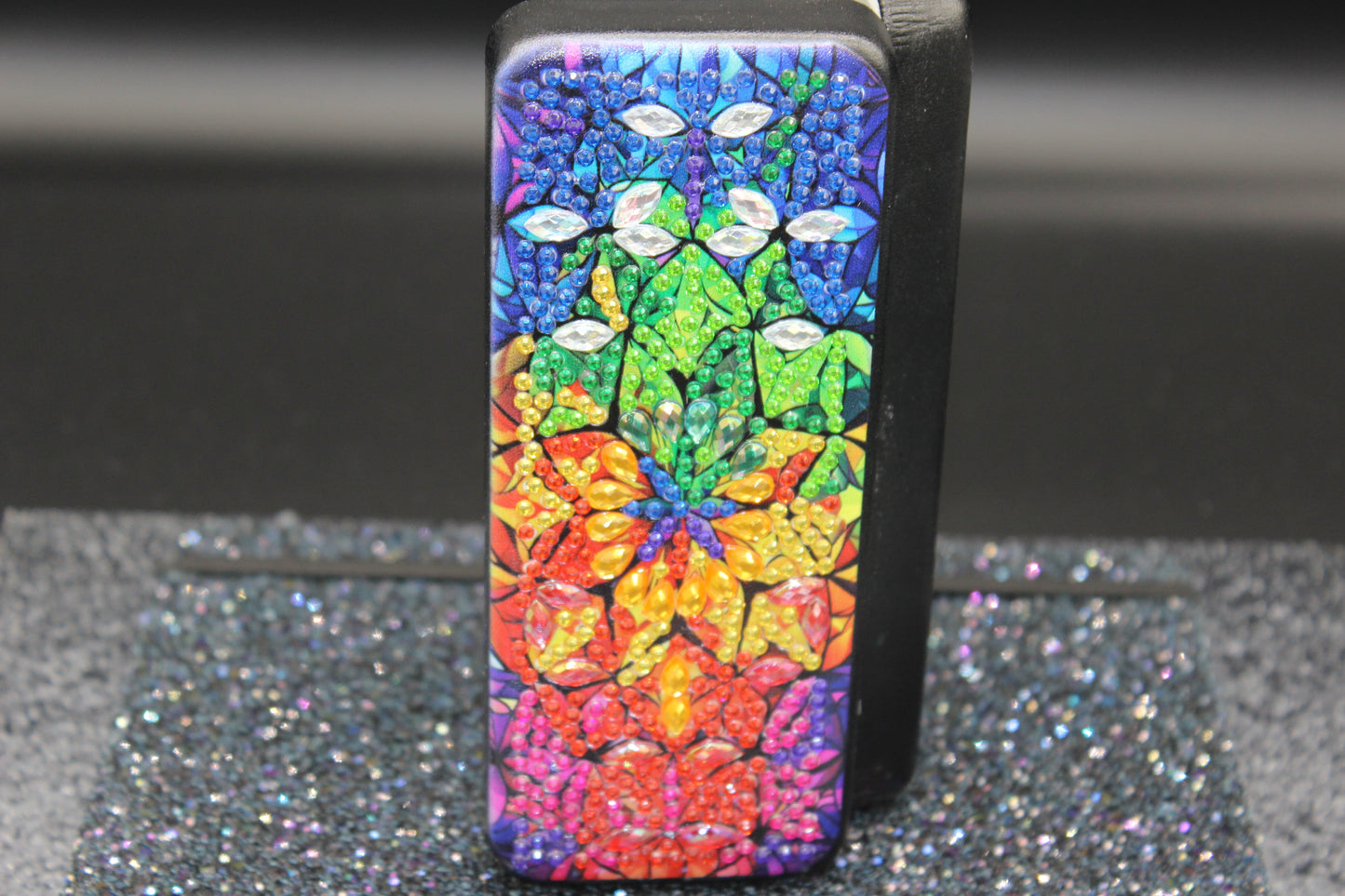 Flower Mosaic Diamond Art EyeGlass Case with Multicolor Flowers