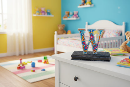 Wooden Craft Gem Diamond Art Letter W