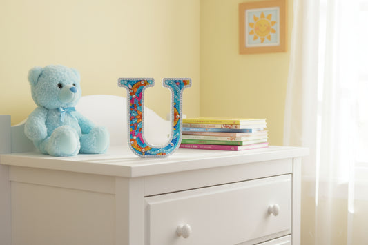Wooden Craft Gem Diamond Art Letter U