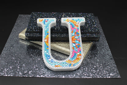 Wooden Craft Gem Diamond Art Letter U