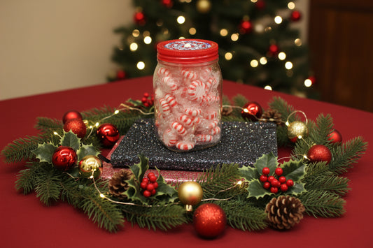 Diamond Art Custom Design Plastic Mason Jar with Custom Design Red Lid with Red and White and Blue Stones