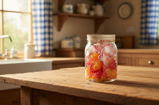 Diamond Art Custom Design Plastic Mason Jar with Custom Design Gold Lid with Gold, Yellow and Orange Gems