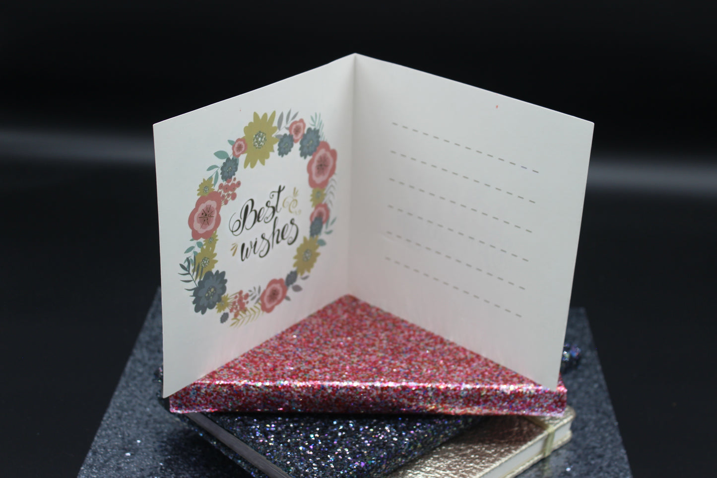 Diamond Art Card with Little Happy Birthday a Flower and Butterflies