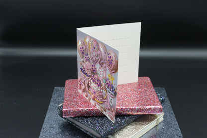 Diamond Art Card with Cake and Pink Balloons